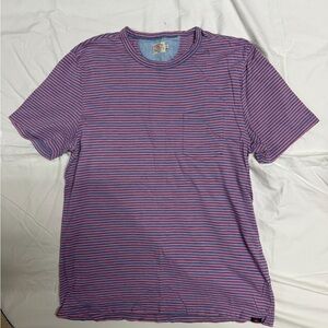 Faherty Striped Crew Neck Pocket T‑Shirt